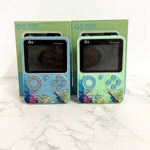 Two G5 Handheld Game Box Players 500 Retro Games 3" Screen Mario Bros Tetris
